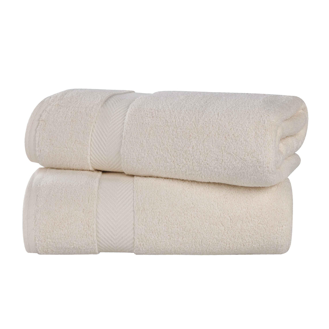 Zero-Twist Cotton Solid Soft Absorbent 2 Piece Bath Sheet Set
